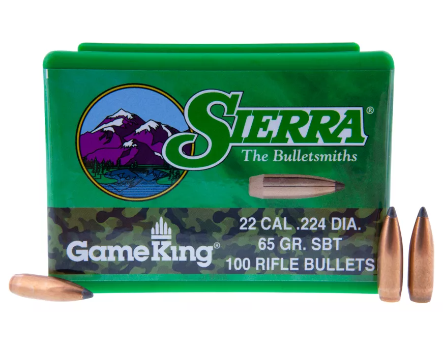 Sierra GameKing Rifle Bullets - .22 Caliber - 55 Grain - 100 Rounds - $23.99 (Free S/H over $50)