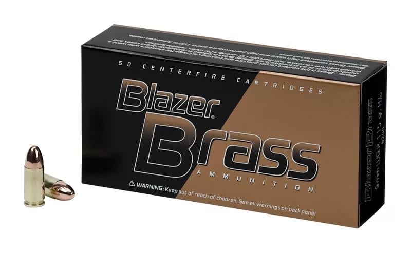 Blazer Brass 9mm - 115 Grain - FMJ - 50 Rounds Handgun Ammo - $14.99 (Free S/H over $50)