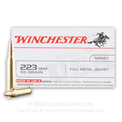 Winchester USA 223 Rem 55 gr FMJ 20 Rounds - $19 