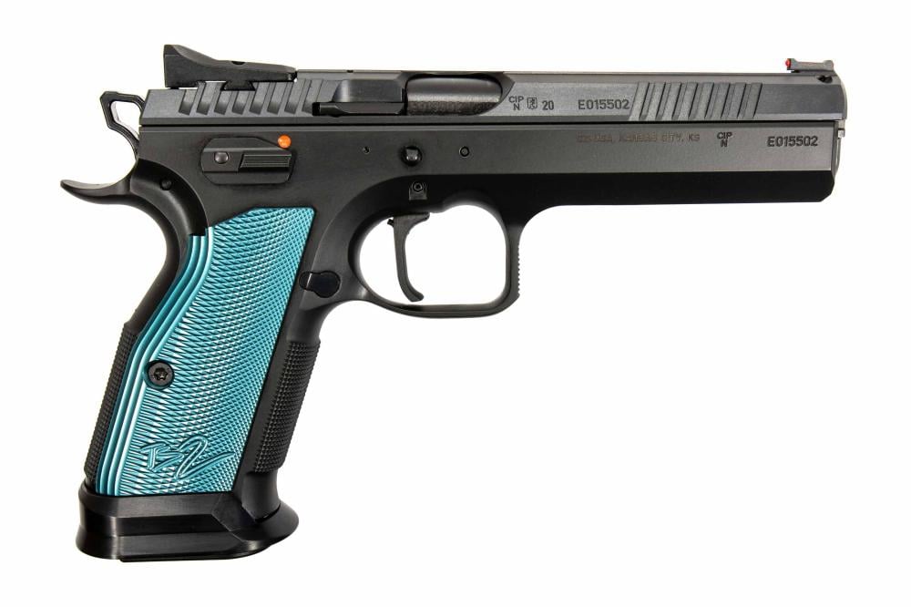 CZ Tactical Sport 2 TS2 9mm 20 Round Capacity Blue Grips Shadow 91220 - $1299 