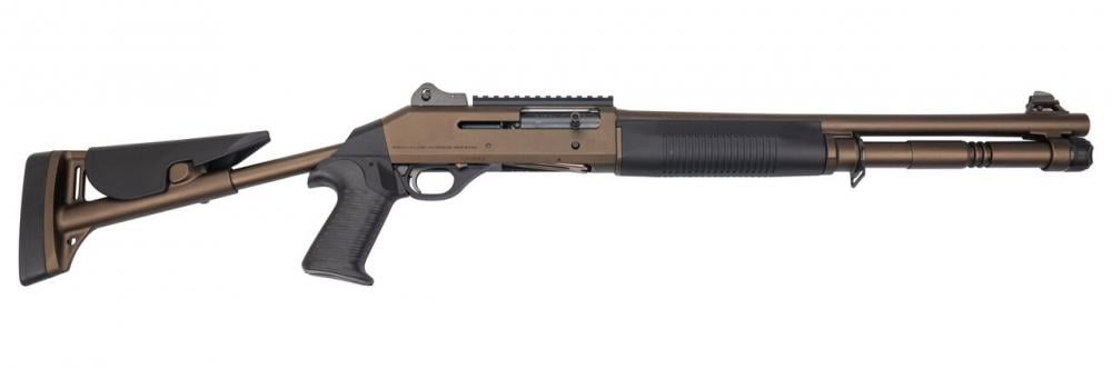 Benelli's M4 Tactical is a unique, Auto Regulating Gas Operated.