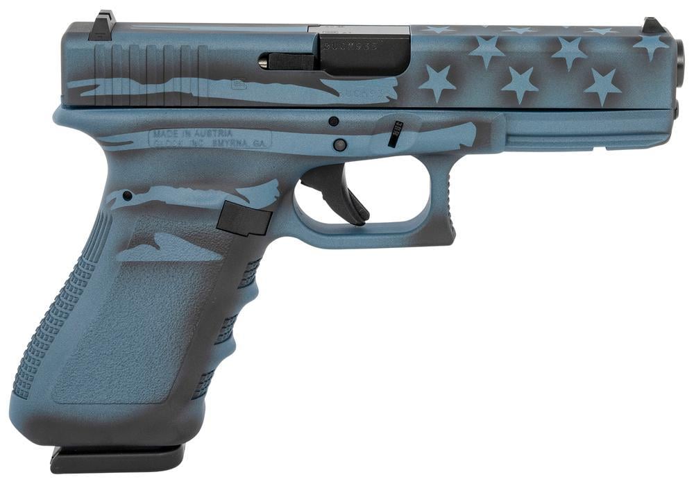 Glock 22 40SW 2-15RD BLACK / COYOTE BATTLE WORN FLAG CERAKOTE - $604.99 (Free S/H on Firearms)