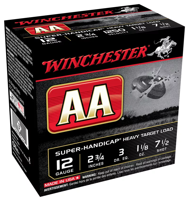 Winchester AA Super-Handicap Target Load Shotshells - 12 GA - #7.5 Shot - 250 rounds - $129.99 (Free S/H over $50)