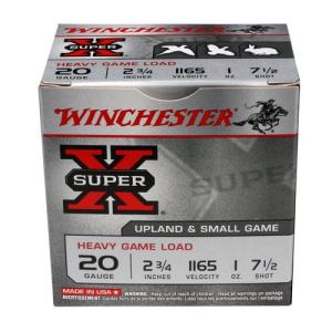Winchester Super-X Heavy Game Load Ammo 20 Gauge 2-3/4" 1 Oz #7.5 Shot - 20 Gauge 2-3/4" 1 Oz #7.5 Shot 25/Box