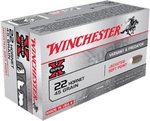 Winchester Super-X Rifle Ammunition .22 Hornet 45 gr. JSP 2690 fps 50/ct