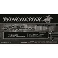 Winchester Super Suppressed Handgun Ammunition .45 ACP 230 gr. FMJE 850 fps 50/ct