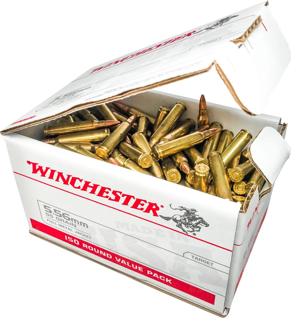 Winchester USA White Box Brass 5.56 NATO 55-Grain 150-Rounds FMJ