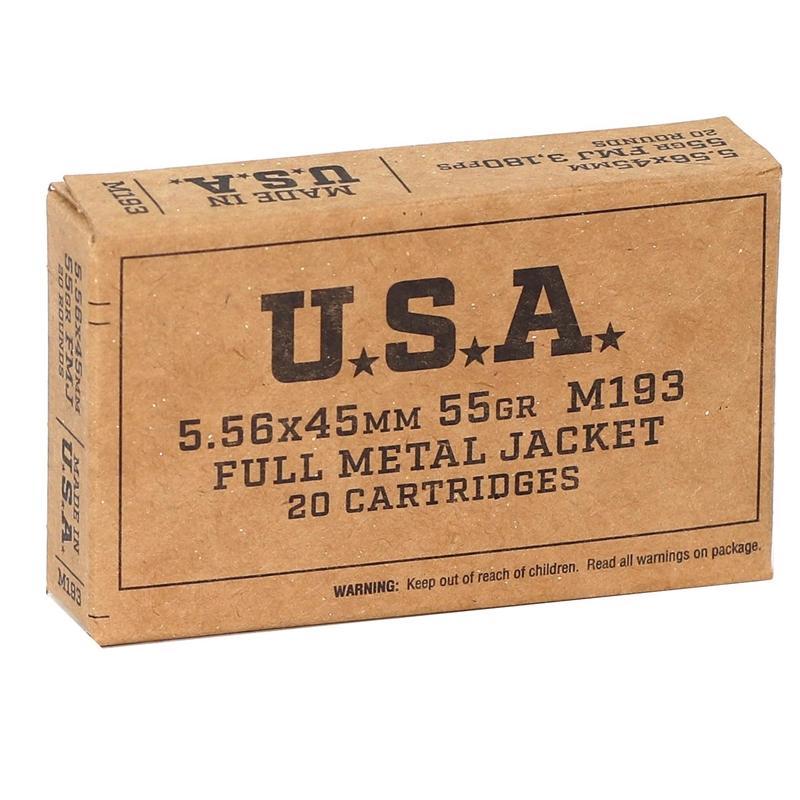 Winchester 5.56 NATO M193 55gr FMJ Brass Cased Boxer Primed 1000 Rounds 5.56mm NATO