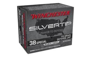 Winchester Silvertip Handgun Ammunition .38 Spl 110 gr. HP 945 fps 20/ct 38 Special