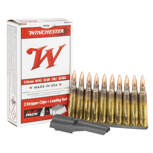 Winchester Usa Rifle Clip Pack M193 5.56x45mm Nato Ammo - M193 5.56x45mm Nato 55gr Fmj 30/Box With 3 Stripper Clips 223/5.56