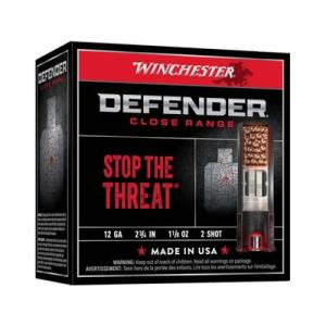Winchester Defender 12 Gauge 2.75in Size 2 Centerfire Shotgun Buckshot Ammunition 25 Rounds S122PD25
