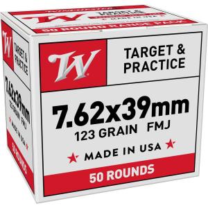 Winchester USA Lake City Rifle Ammunition 7.62x39 123 gr. FMJ 2355 fps 50/ct (Bulk) 7.62x39mm