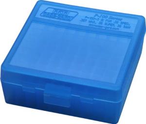 MTM Case Gard Reloading Pistol .38 Special .357 Mag Ammo Box Clear Blue P100
