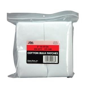 KleenBore 3" Super Shooter Cleaning Cotton Patches for 12-16 Gauge Guns, 250 Pack