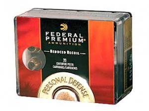 Federal Premium Personal Defense Hydra-Shok Low Recoil 38 Special 110 Grain Jacketed Hollow Point Centerfire Pistol Ammunition 20 Rounds PD38HS3