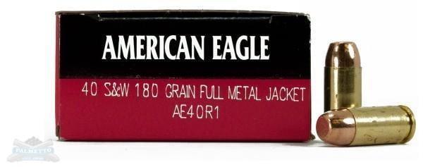 Federal Premium Centerfire Handgun Ammunition .40 S&W 180 Grain Full Metal Jacket Centerfire Pistol Ammunition 50 Rounds AE40R1