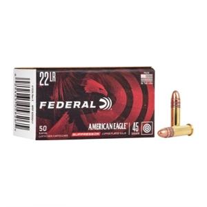 Federal 22 LR - 45 Grain Copper Plated Round Nose - Suppressor - Federal American Eagle - 500 Rounds AE22SUP1