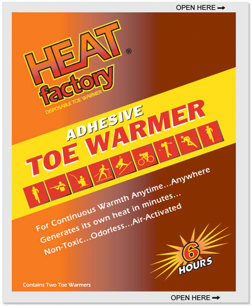 Heat Factory Adhesive Toe Warmers 2PK 6HR Odorless
