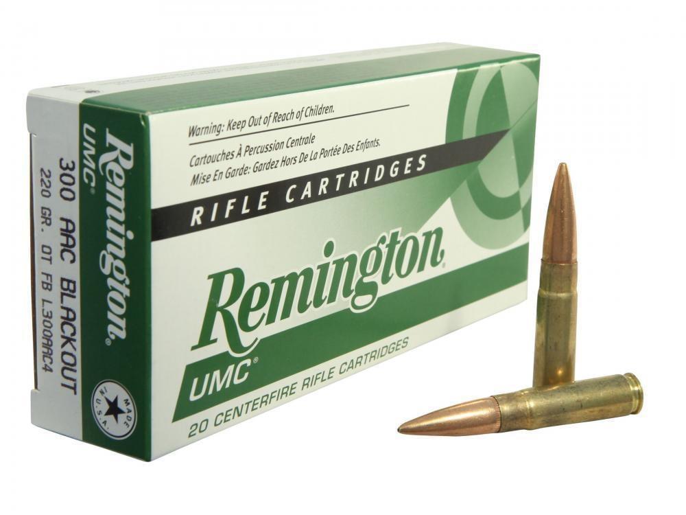 Remington UMC Rifle .300 AAC Blackout 220 Grain Open Tip Flat Base Centerfire Rifle Ammo 20 Rounds 21422 300 BLK