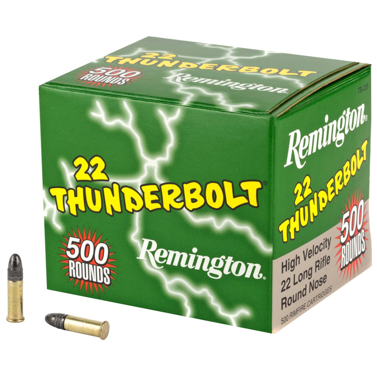Remington Thunderbolt Ammunition 22 Long Rifle 40 Grain Lead Round Nose Box of 500 (Bulk Packaged) 22 LR