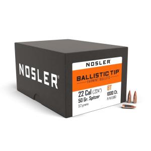 Nosler Ballistic Tip Varmint Bullets .22 cal .224" 50 gr SBT-SB 1000/ct