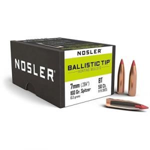 Nosler 7mm 160 Grain Ballistic Tip Bullet - 7mm (0.284'''') 160gr Spitzer 50/Box 7mm-08