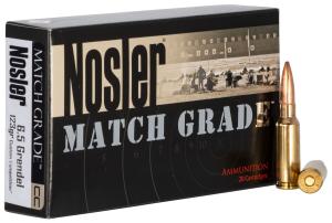 Nosler Match Grade Rifle Ammunition 6.5mm Grendel 123gr HPBT 2400 fps 20/ct 6.5 Grendel