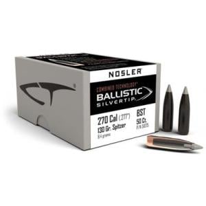 Nosler Bullets & Shot Silvertip Hunting Rifle Bullet .270 Caliber 130gr Ballistic Tip 50ct