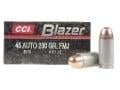 CCI Ammunition Blazer Aluminum .45 ACP 230 Grain Full Metal Jacket Centerfire Pistol Ammo 50 Rounds 3570