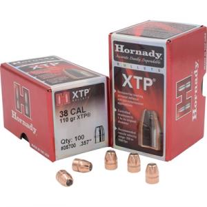 Hornady XTP Bullets 38 Caliber (357 Diameter) 110 Grain Jacketed Hollow Point Box of 100