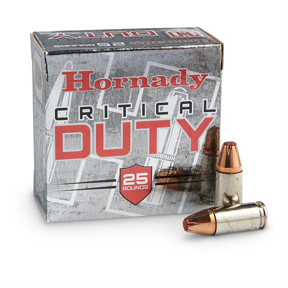 Hornady Critical Duty 9 mm Luger +P 135 grain FlexLock Brass Cased Centerfire Pistol Ammo 25 Rounds 90226 9mm