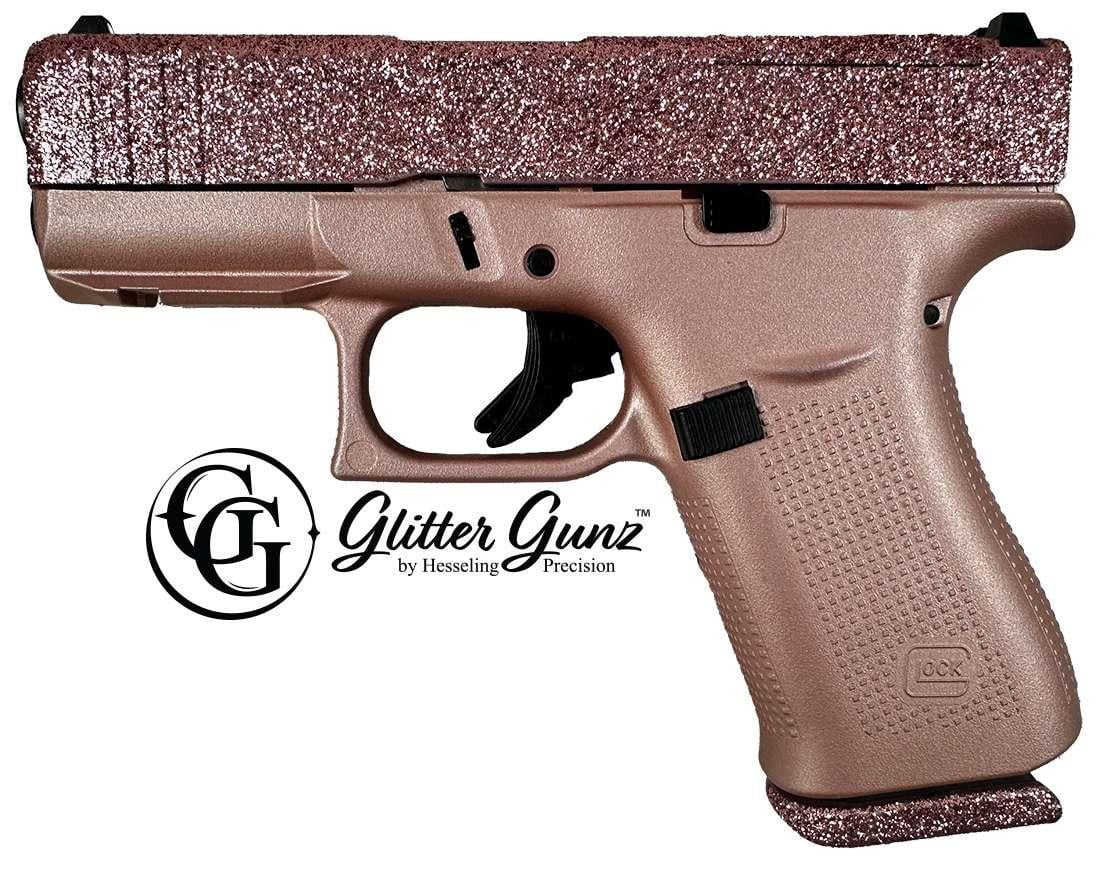 Glock 43X MOS Rose Gold Glitter Gunz 9mm