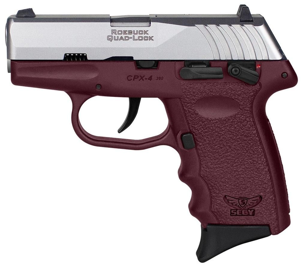 SCCY Industries CPX-4 Crimson Red/Stainless Manual Thumb Safety .380 ACP