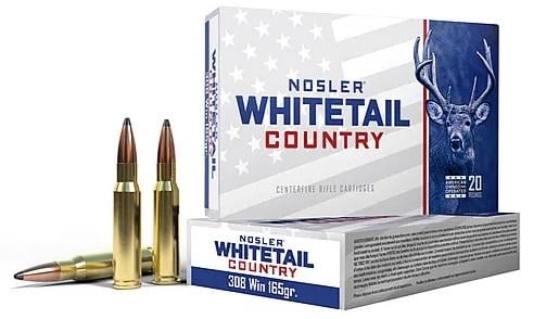 Nosler 40120 Whitetail Country 308Win 165gr Spitzer Boat Tail 20 Per Box/10 Case 308 Win