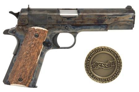 CNC Firearms Colt 1911 Vintage Limited Edition Pistol with Color Case Hardened Steel Slide and Frame plus Stag Grips .45ACP