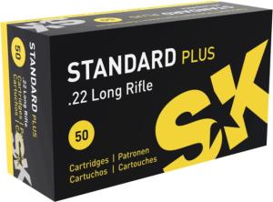 SK Standard Plus .22 Long Rifle 40 grain Lead Round Nose Brass Cased Rimfire Ammo, 50 Rounds, 420101