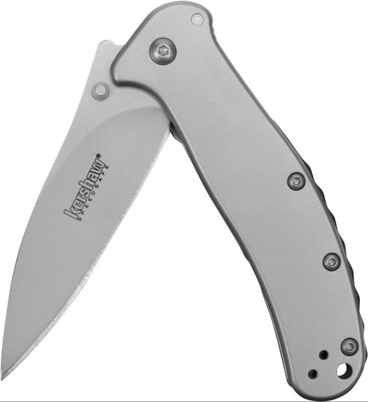 Kershaw Zing Folding Knife SpeedSafe Bead Blasted Stainless 3-inch