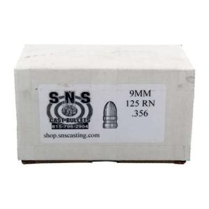 SNS 9mm Caliber Cast Pistol Bullets 125 Grain RN Lead 500-Pack