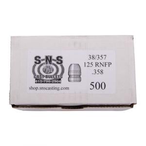 SNS .38 Caliber Cast Pistol Bullets 125 Grain RNFP Lead 500-Pack