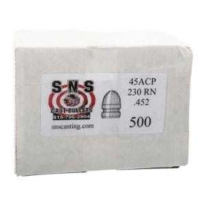 SNS .45 Caliber Cast Lead Pistol Bullets 230 Grain Round Nose 500-Pack