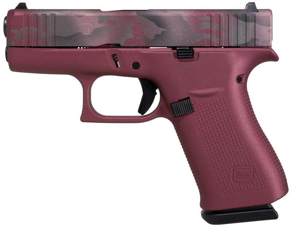 Glock G43X Dark Pink W/Camo Slide 9mm