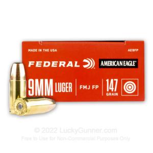 Federal American Eagle 9mm 147 gr FMJ FN 1000 Rounds