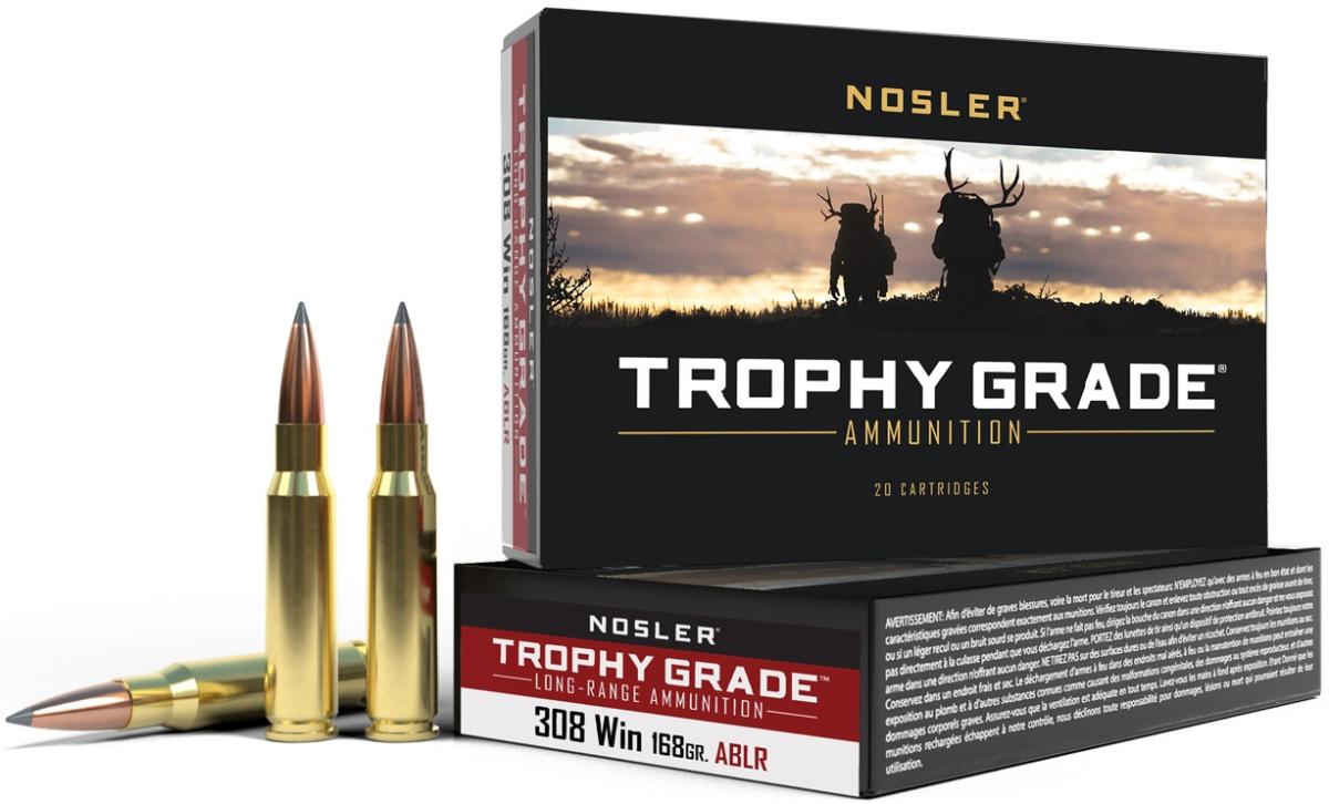 Nosler Trophy Grade .308 Winchester 168 Grain AccuBond Long Range Brass Cased Centerfire Rifle Ammo 20 Rounds 60101