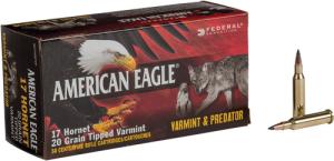 Federal American Eagle Varmint & Predator Rifle Ammunition .17 Hornet 20 gr V-tip 3610 fps