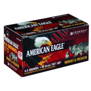 Federal American Eagle Varmint & Predator Rifle Ammunition 6.5 Grendel 90 gr JHP 50/ct