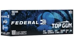Federal Top Gun Target Load Shotshells - Velocity 1200 - 20 Gauge - #8 Shot - 100 Rounds