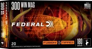 Federal Fusion Tipped .300 Win Mag 180 gr Bonded SP 20rds Rifle Ammo for Effective Hunting - F300WTFS3