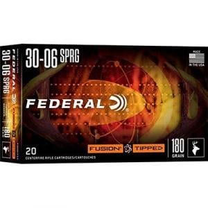 Federal Fusion Tipped .30-06 Springfield 180 gr Bonded SP 20rds Rifle Ammo for Big Game - F3006TFS3