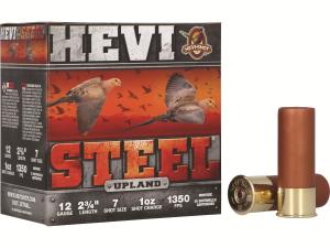 Hevishot HEVI-Steel Upland 12 Gauge 2-3/4" #7 1 oz 25rds Shotshell - High-Performance for Upland Hunting - HS61227