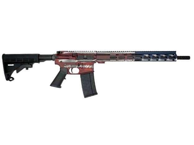 Great Lakes Firearms & Ammo AR-15 Battleworn Rifle 16" American Flag 223 Wylde